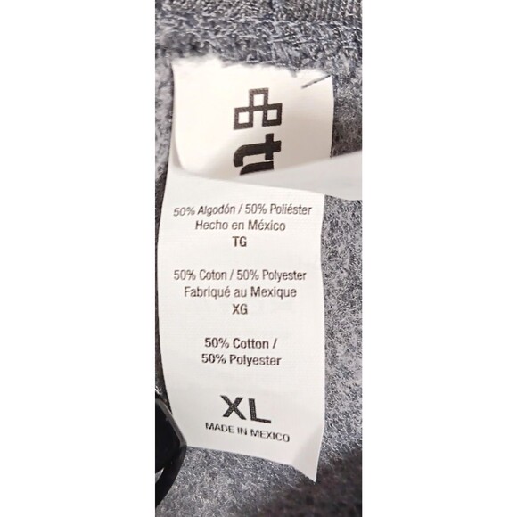 Y2K Grunge Skulls Tultex Hoodie Sweatshirt Men XL Gray Flames Grim Reaper Goth - Picture 8 of 9